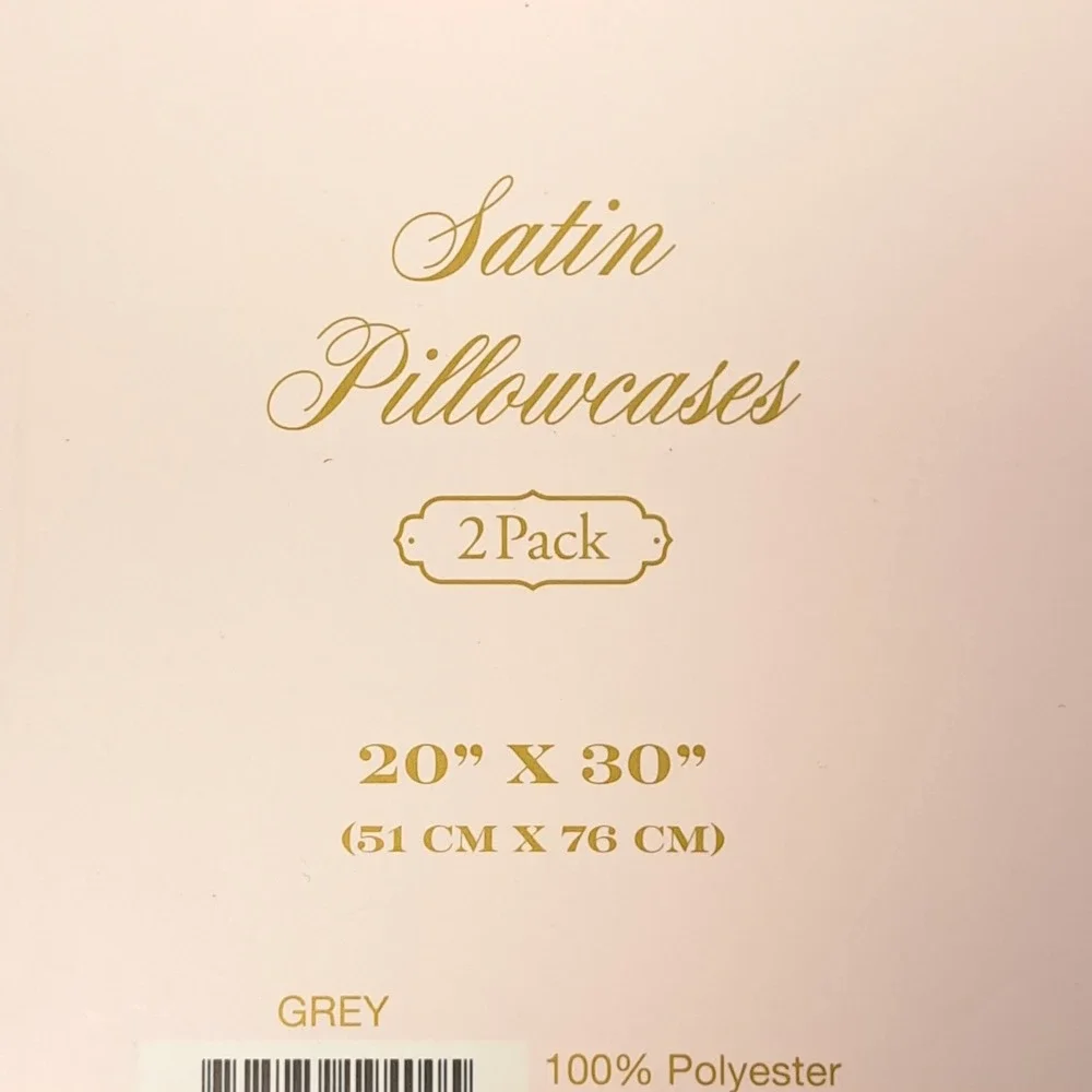 Maison Des Fleurs Paris Gray Satin‎ Pillowcases 2 Pack 100% Polyester